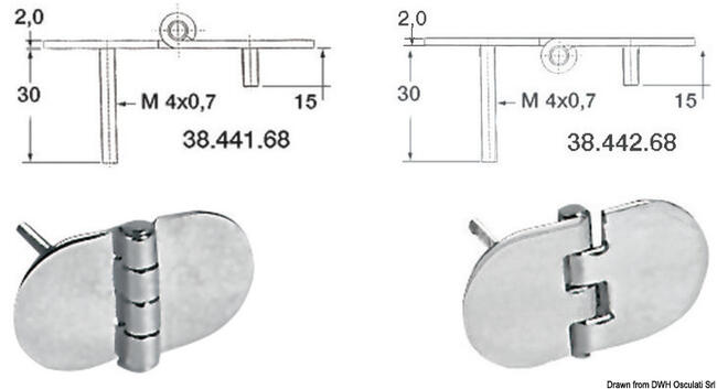 Cerniera Inox Rovesciata 68,5x38,5 Mm